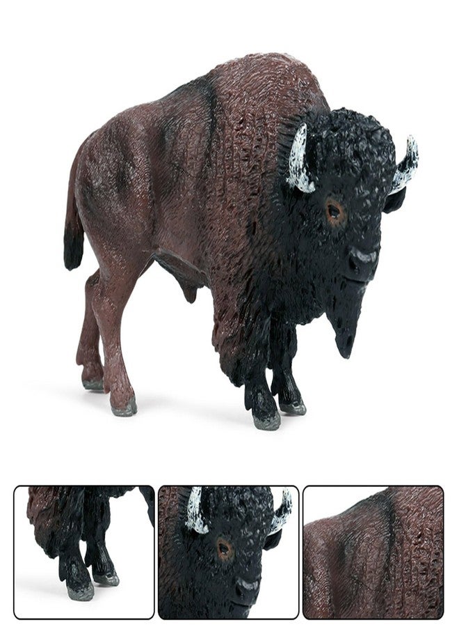 EOIVSH North American Bison Figurine,Realistic Bull Figure, Fun Wildlife Play Animal Toy for Boys,Girls & Kids - Image 3